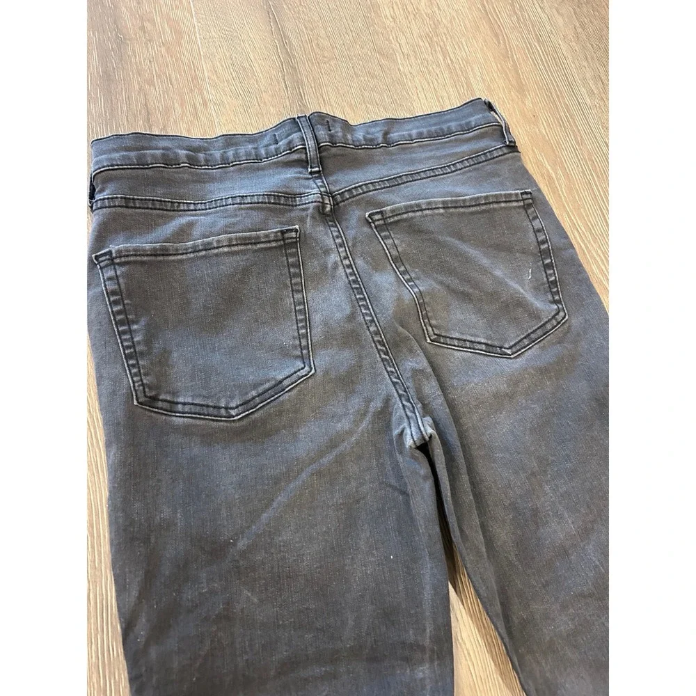 Free People Distressed High Rise Skinny‎ Jeans Faded Black Knee Blowout Size 29